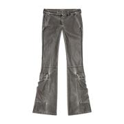 Zwarte Flared Cargo Jeans Diesel , Black , Dames