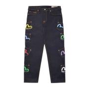 Beperkte oplage Multi Pocket Jeans Indigo Evisu , Multicolor , Heren