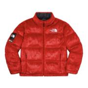 Rode Faux Fur Nuptse Jas Limited Edition Supreme , Red , Heren