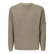 Lamswol Crew Neck Gebreide Trui C.p. Company , Brown , Heren