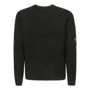 Lamswol Crew Neck Gebreide Trui C.p. Company , Black , Heren