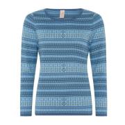 Mini Jaquard Pullover Blouse Indian Skovhuus , Blue , Dames