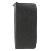 Pre-owned Leather wallets Louis Vuitton Vintage , Black , Dames