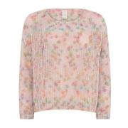 Multicolor Pullover met Geranium Patroon Skovhuus , Multicolor , Dames