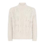 Turtle Neck Cable Gebreide Trui Room Skovhuus , Beige , Dames