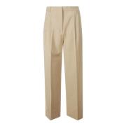 Bruine Elegante Wijde Plooi Broek Róhe , Beige , Dames