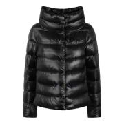 Snap Button Down Jacket with Pockets Herno , Black , Dames