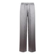 Satin Wide Leg Trousers Herno , Gray , Dames