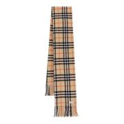 Beige Cashmere Sjaal met Rafelige Profielen Burberry , Beige , Dames