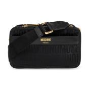 Schoudertas met logo Moschino , Black , Dames