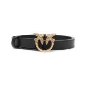 Dunne leren riem Love Birds Pinko , Black , Dames