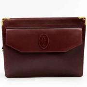 Pre-owned Leather clutches Cartier Vintage , Red , Dames