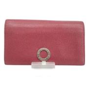 Pre-owned Leather wallets Bvlgari Vintage , Pink , Dames