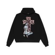 Zwarte Rager Hoodie met Kristalapplicatie Misbhv , Black , Heren