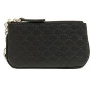 Pre-owned Leather wallets Gucci Vintage , Black , Dames