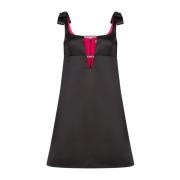 Zwarte Satijnen Mini A-Lijn Jurk Nina Ricci , Black , Dames