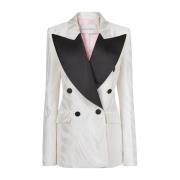 Zebra Jacquard Oversized Blazer Off White Nina Ricci , Beige , Dames