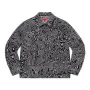 Beperkte oplage Chainstitch Denim Jacket Supreme , Black , Heren