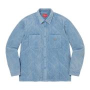 Gewatteerd Corduroy Overhemd Leisteenblauw Supreme , Blue , Heren