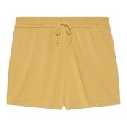 Limited Edition Web Print Katoenen Shorts Gucci , Yellow , Heren