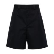 Op Maat Gemaakte Twill Shorts met Web Streep Gucci , Black , Heren