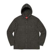 Mini Plaid Hooded Shirt Black Supreme , Multicolor , Heren