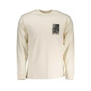 Witte Katoenen T-Shirt met Lange Mouwen en Print Vans , White , Heren