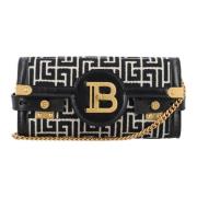 Monogram B-Buzz Pouch Dames Handtas Balmain , Black , Dames