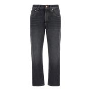 Grijze Denim Regular Fit Jeans Brunello Cucinelli , Gray , Dames