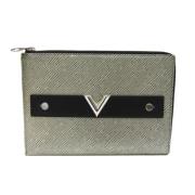 Pre-owned Leather clutches Louis Vuitton Vintage , Gray , Dames