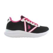 Zwarte Sneakers voor Dames met Sportief Ontwerp U.s. Polo Assn. , Blac...