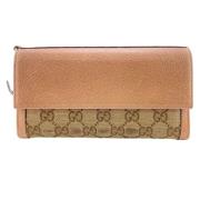 Pre-owned Canvas wallets Gucci Vintage , Beige , Dames