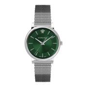 Heren V Circle Analoge Horloge Groen Versace , Gray , Heren