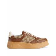 GG Supreme Canvas Low-Top Sneakers Gucci , Brown , Dames