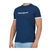 Heren Basic T-shirt Bikkembergs , Blue , Heren