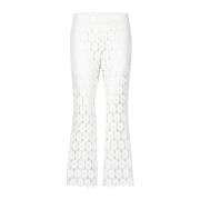 Witte Macramé Straight-Leg Broek Erika Cavallini , White , Dames