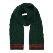 Groene Aran-gebreide wollen sjaal Gallo , Green , Unisex