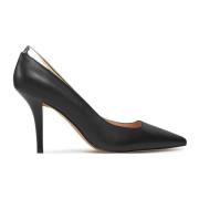 Zwarte Leren Pumps Pinko , Black , Dames