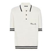 Wollen poloshirt met handtekeningborduursel Balmain , Beige , Heren