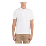 Heren Basic Logo Polo Shirt Replay , White , Heren