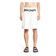 Klassieke Logo Sweatshorts Zwart Palm Angels , White , Heren