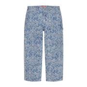 Jacquard Denim Schildersbroek Blauw Supreme , Blue , Heren