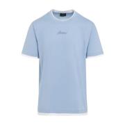 Lichtblauw T-shirt Brioni , Blue , Heren