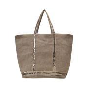 Khaki Linnen Tote Tas Vanessa Bruno , Beige , Dames