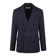 Wollen Twill Double-Breasted Blazer Ami Paris , Blue , Heren