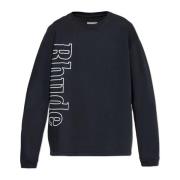 T-shirt met logo Rhude , Black , Heren