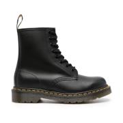 Zwarte Leren Veterschoenen Dr. Martens , Black , Dames