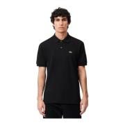 Zwarte Polo Shirt - Piqué Stijl Lacoste , Black , Heren