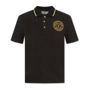 Polo met logo Versace Jeans Couture , Black , Dames