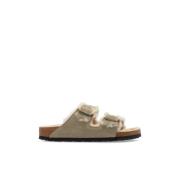 Arizona Shearling Slides Birkenstock , Beige , Dames